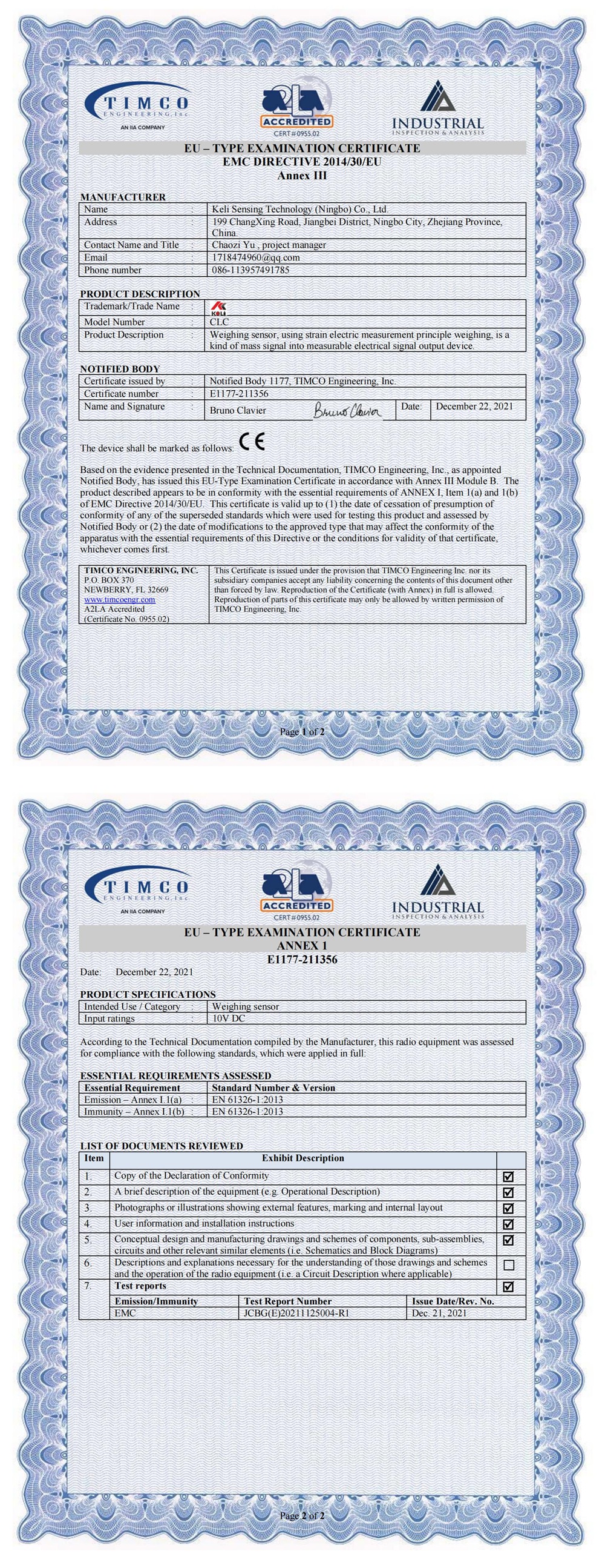 CE认证 CLC（20t~100t）