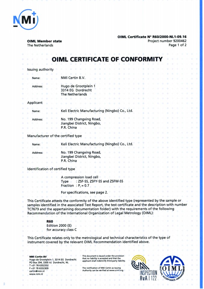 OIML-ZSF-SS、ZSFY-SS、ZSFW-SS
